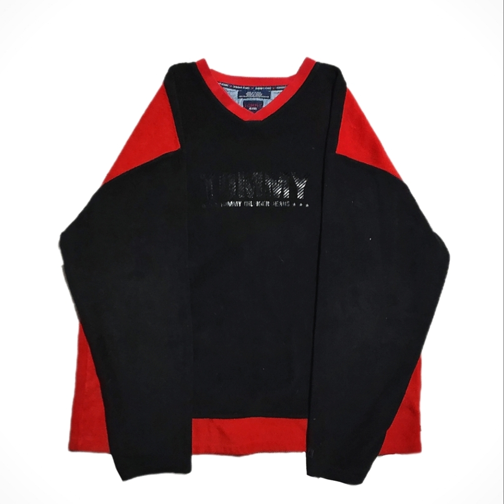 Vintage Tommy Hilfiger Jeans Fleece V-Neck Sweater